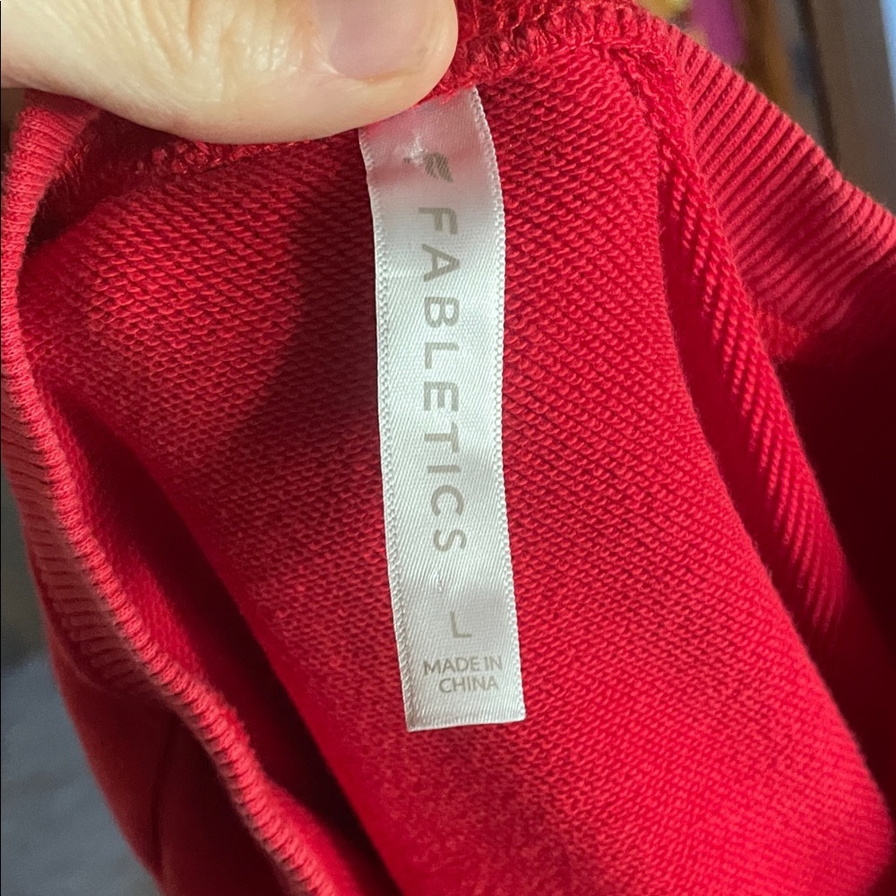 Fabletics Bold Red Women's Cropped Crewneck Sweatshirt L - Picture 5 of 5